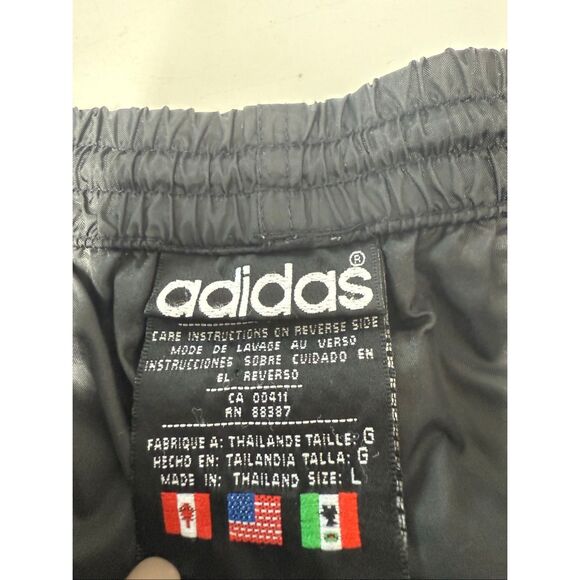 Vintage Y2K Adidas Wide Leg Black White 3 Stripe Trackpants Men's Sz L See Notes - Picture 10 of 12